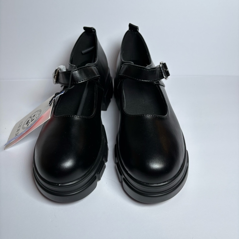 NEW Cider Size 40 US 10 RUN SMALL Black Chunky Platform Mary Jane Heels 90s - Picture 3 of 8